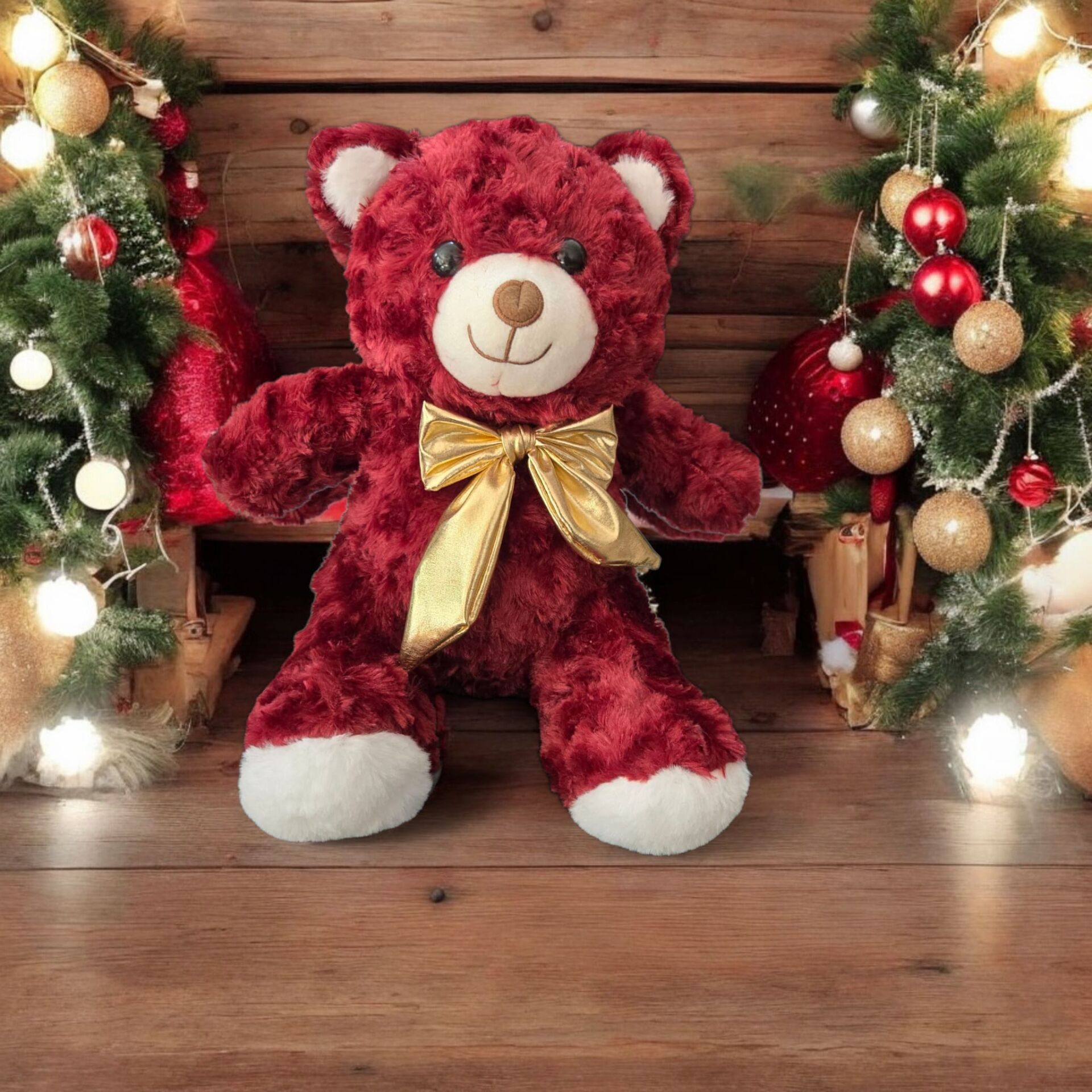 MELLİTO TOYZZ 40 Cm Sevimli Desenli Ayı Peluş Uyku Arkadaşı ve Oyuncak