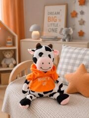 Tshirtlü Sevimli İnek Peluş 45 Cm