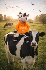 Tshirtlü Sevimli İnek Peluş 50 Cm