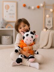 Tshirtlü Sevimli İnek Peluş 45 Cm