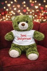 Seni Seviyorum T Shirtlü Romantik Sevimli Peluş Ayı