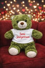 Seni Seviyorum T Shirtlü Romantik Sevimli Peluş Ayı