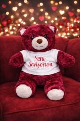 Seni Seviyorum T Shirtlü Romantik Sevimli Peluş Ayı