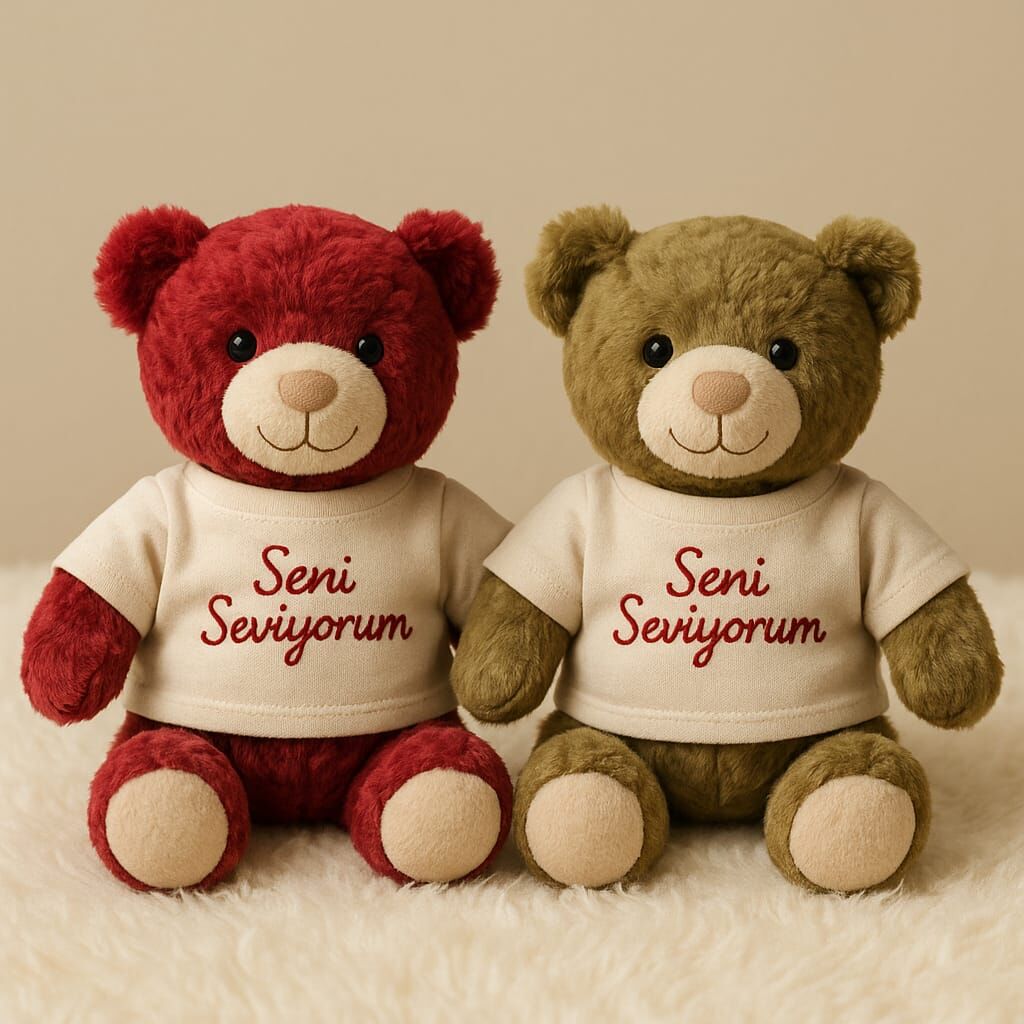 35 Cm Sevgiliye Özel Seni Seviyorum T Shortlu Peluş Ayı  Tshortlu Peluş Ayı