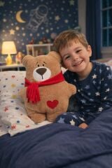 Sevgiliye En Güzel Hediye 35 CM Kalpli Sevimli Ayıcık Yastık