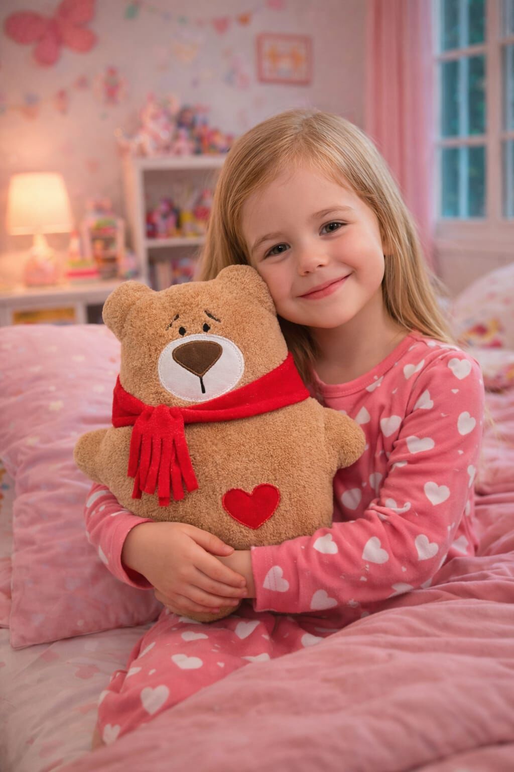 Sevgiliye En Güzel Hediye 35 CM Kalpli Sevimli Ayıcık Yastık