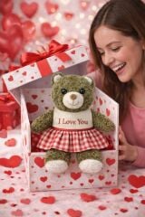 Elbiseli Peluş Ayı Sevgililer Gününe Özel Aşk Dolu Hediye