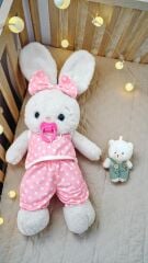 Mellito Toyzz Beybi Emzikli Tavşan Peluş Oyuncak 40 Cm